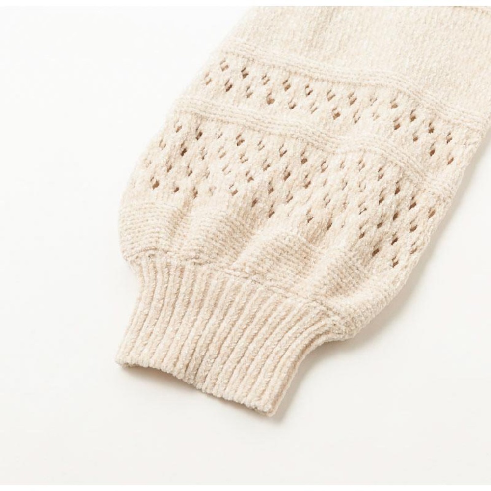 Hollow Out Beige Oversized Sweater - Picture 9 of 16